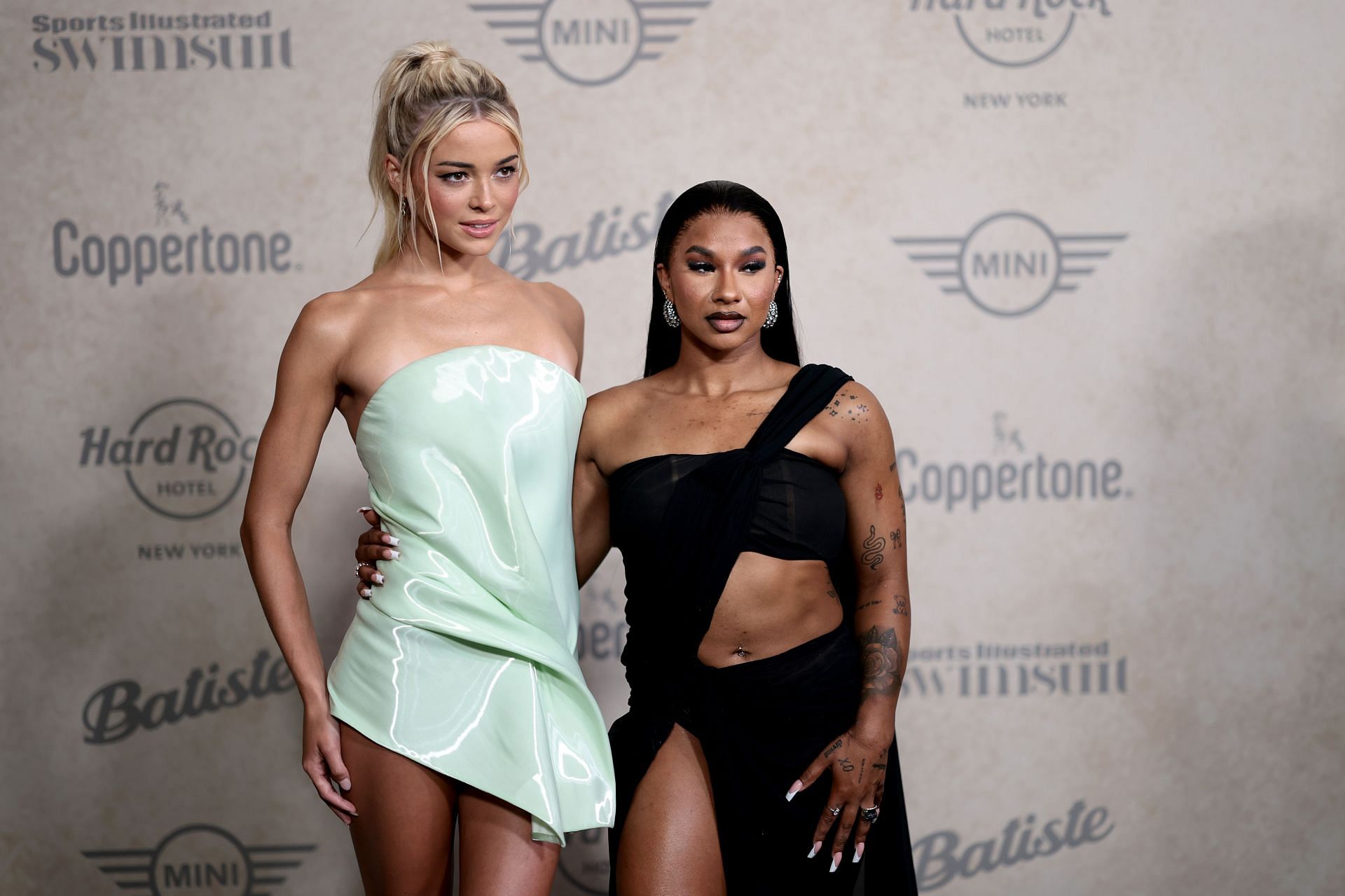 Olivia Dunne and Jordan Chiles at Sports Illustrated Swimsuit lunch of the 2025 Issue - Source: Getty